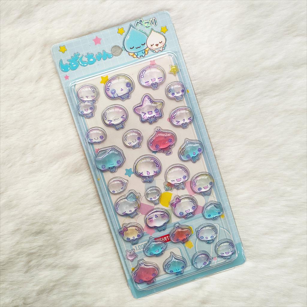 Kawaii Water Drop Bubble 3D Embossed Resin Stickers - DIY Decals for Phone Case Camera Cup Laptop Aesthetic Girls Birthday Gift