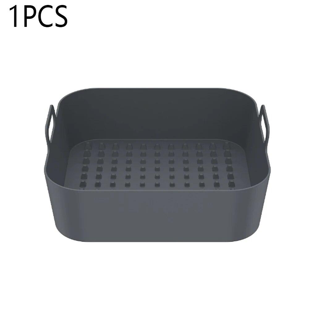 2pcs Air Fryer Silicone Pot Thick Reusable Silicone Square Air Fryer Liners Air Fryer Basket Oven Tray Pizza Airfryer Pan Liner