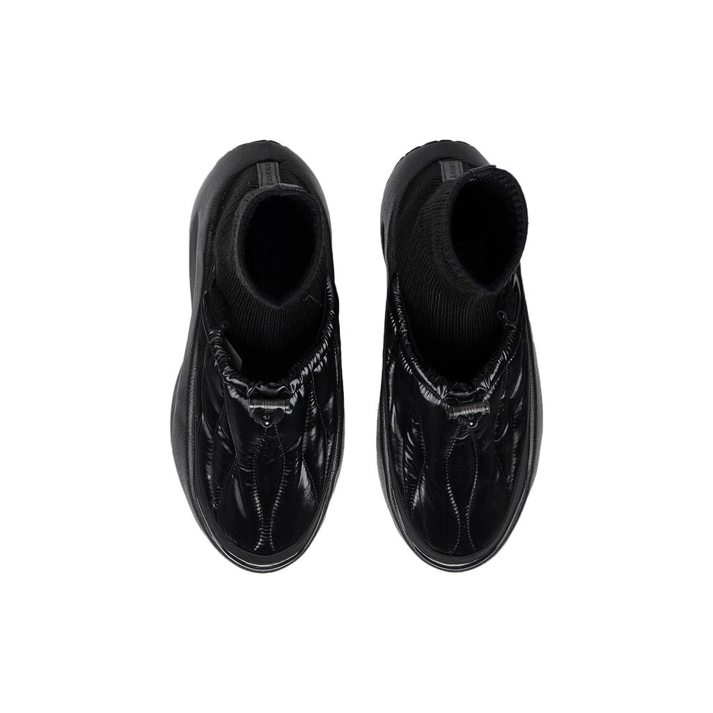 Li Ning Cloud Travel Fluffy Fabric Lightweight High Resilience Non-Slip Breathable Casual High-Top Sneakers Women Sneakers Black AZGS146-6