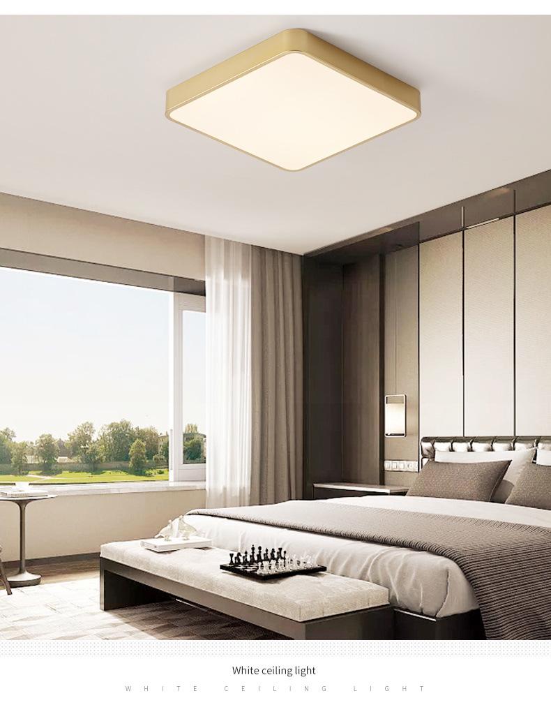 Роскошный золотой светодиодный потолочный светильник - защита глаз для гостиной, прихожей, спальни