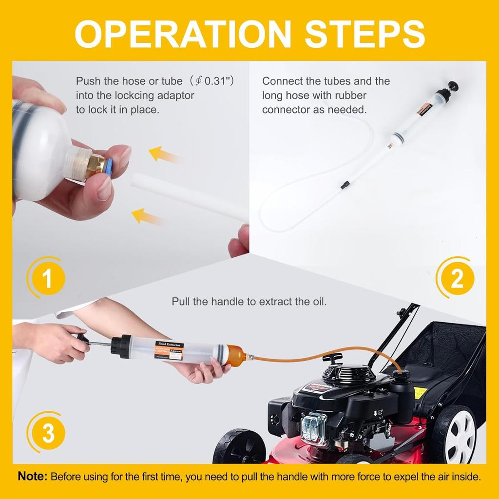 500CC Automotive Fluid Extractor With 39'' Long Hose & ExtensionTubes, Portable Oil Extractor Pump For Oil Change, Large Fluid Pump With Clear Scale