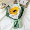 Decorative Faux Flowers Mini Fake Sunflower Bouquet Handcrafted Artificial Soap Carnation Rose Floral Decoration Handmade Valentine's Day Anniversary