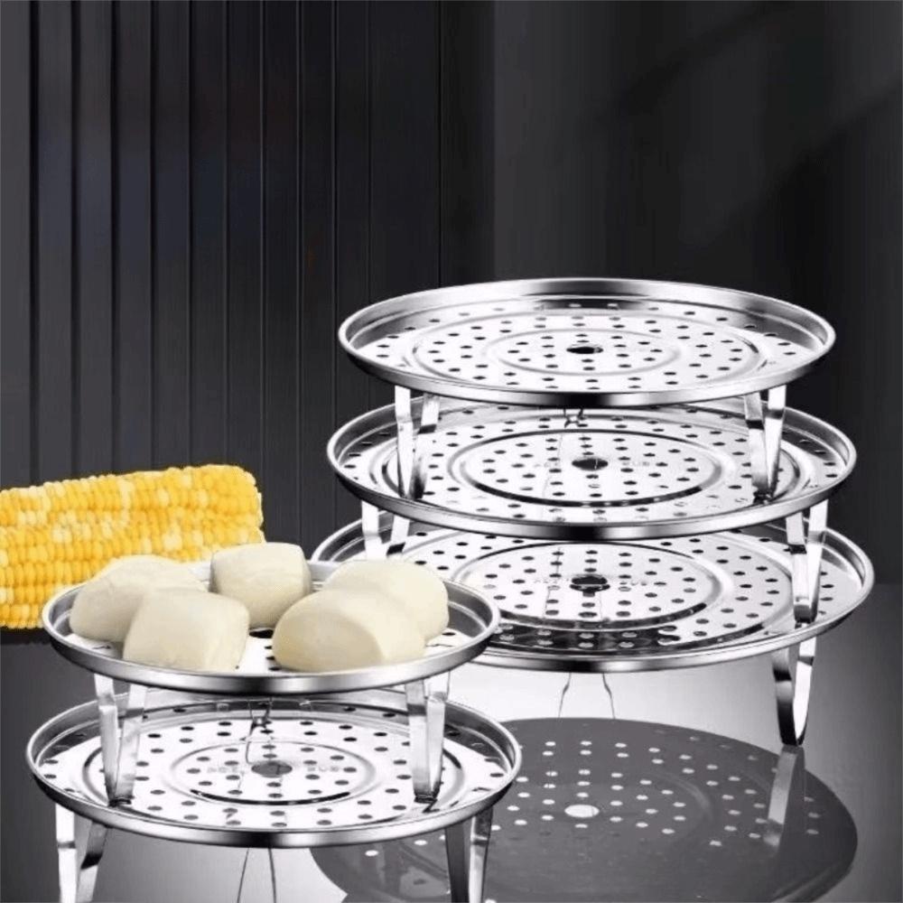 5Pcs Thickened Stainless Steel Steaming Rack Stackable Food Steaming Tray  Egg Steaming