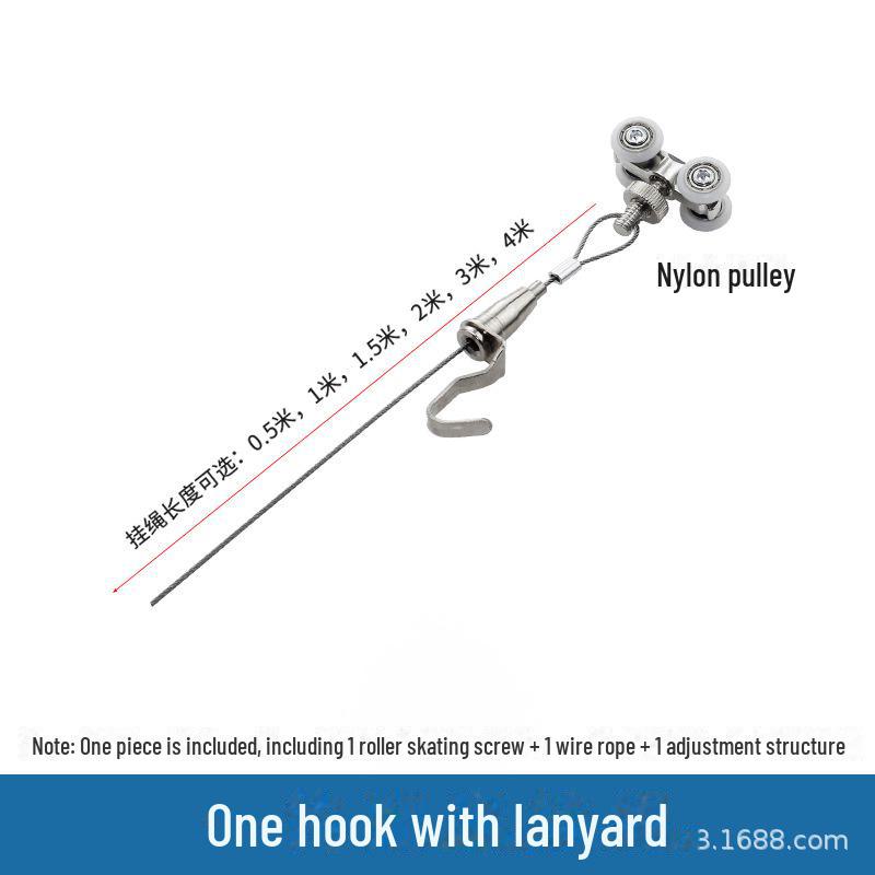 Регулируемая подвесная рейка с крюком для крепления на роликах для экспонатов картин и каллиграфии