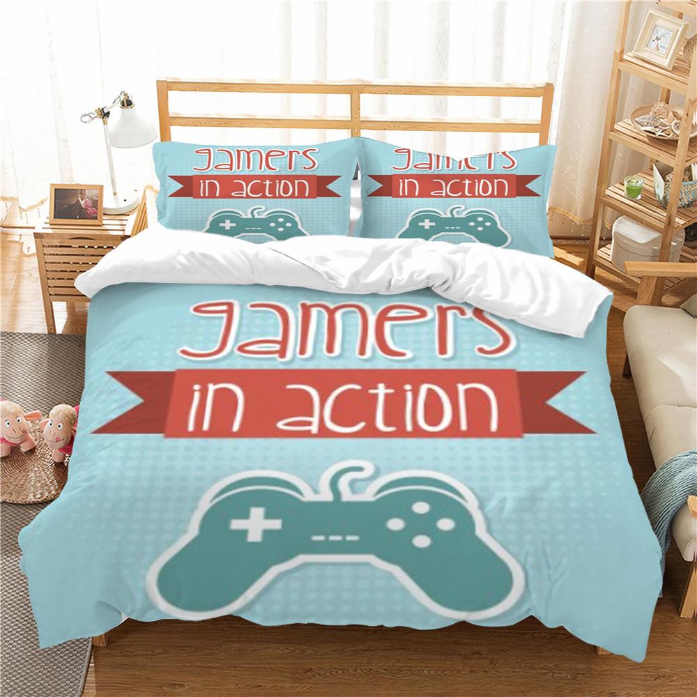 Fashion 3D Gamepad Bedding Suit Quilt Cover Bed Set Home Bedroom Bed Decor Microfiber Soft Pillowcase Kids Gift