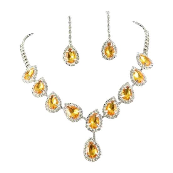 1 комплект, женские серьги-колье, серьги в форме капли воды, ювелирные изделия со стразами, сверкающий яркий комплект украшений для выпускного вечера