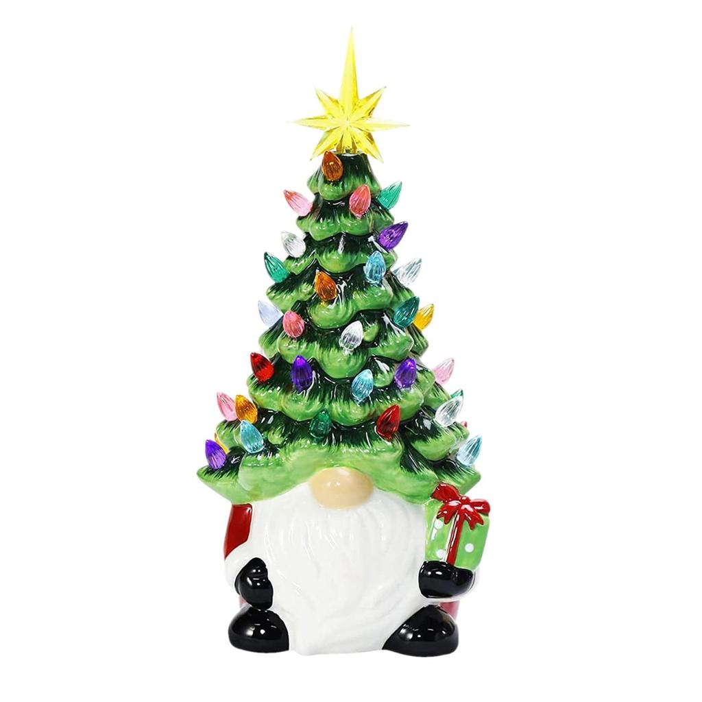 Glowing Dwarf Christmas Tree Christmas Ornaments 6.3 Inch Dwarf Christmas Tree With 30 Multi-Colored Lights 1 Piece