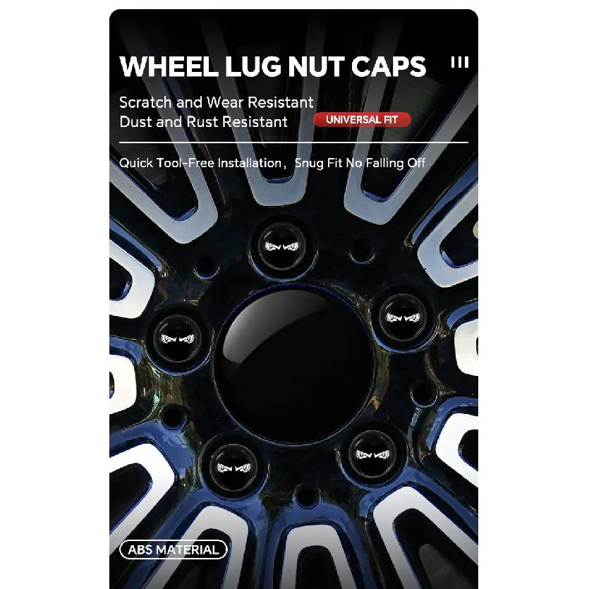 20PCS Black ABS Car Wheel Caps Bolts For DS Tire Nut Caps Car Wheel Lug Nut Car Tire Screw Cap Rust Proof Waterproof Cap