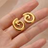 Серьги из нержавеющей стали для женщин, серьги-пусеты в виде скрученного круга, тренд 2024, роскошные, классические, элегантные, пирсинг уха, циркон, подарок, aretes