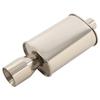 Exhaust Muffler Sound Absorbing Stainless Steel 2.48in Inlet 4in Outlet Oval Rear Muffler Exhaust