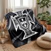 Portugal Football Printed Flannel Blanket Skin Friendly Warm Decorative Throw for Indoor Couch Bed Daily Use