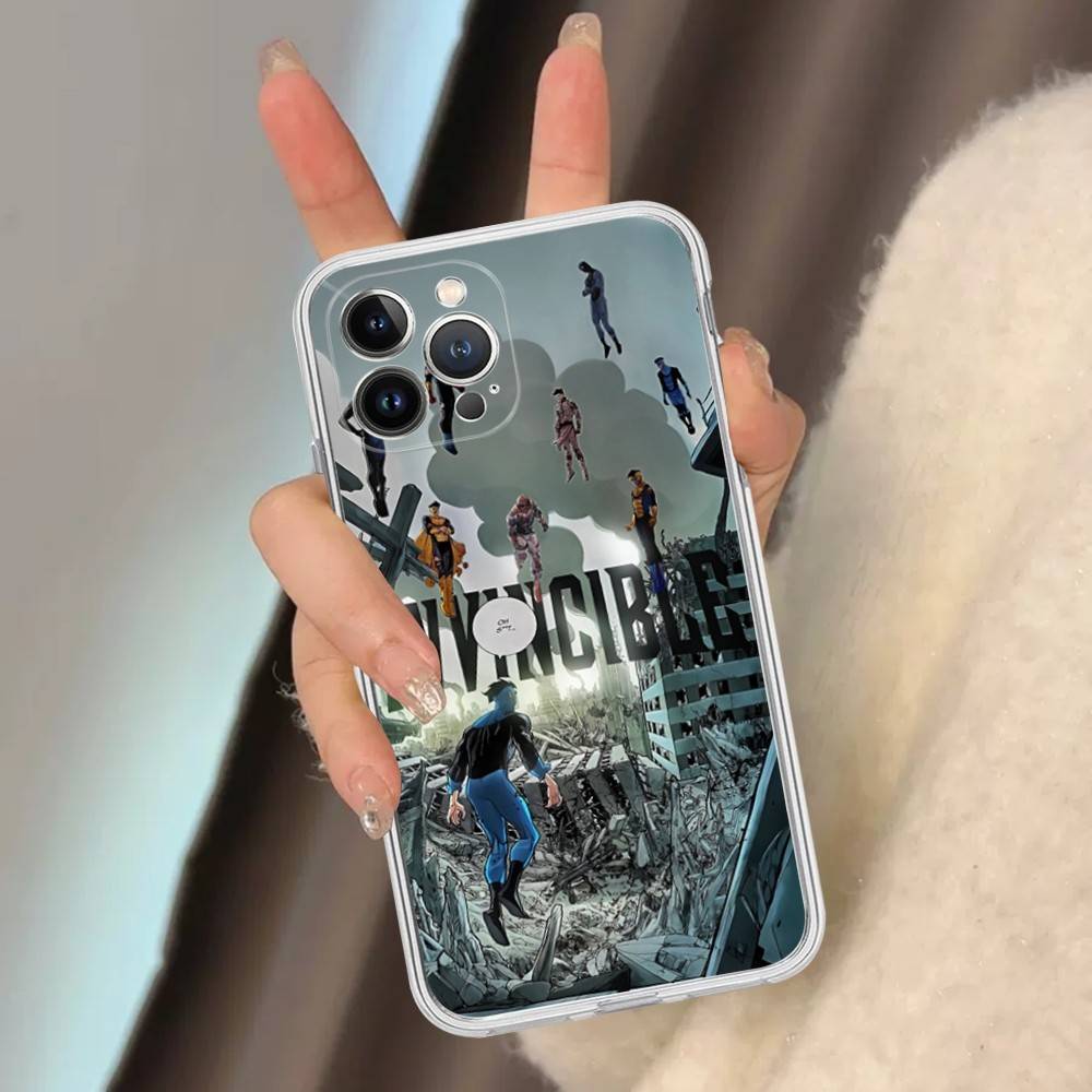 Супергерой Неуязвимый Аниме Для IPhone 17 16 15 14 13 12 Mini 11 Pro Max Прозрачный Чехол
