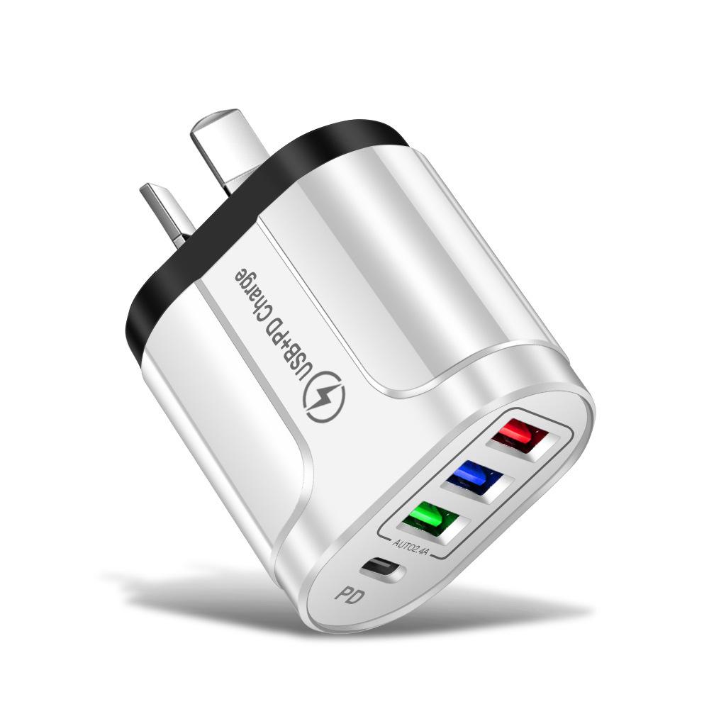 3-Port USB + Type-C Home & Travel Charger, EU/UK Standard, 5V/2.4A, New Model