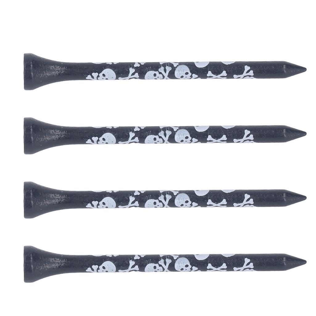30 шт. Бамбуковые деревянные гольф-ти 8 см с принтом черепа, деревянные гольф-ти, аксессуары для гольфа, черные