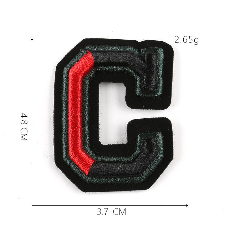 Duoku Embroidery 26 English Letters Three-Dimensional Embroidery Hat Emblem Badge Ironing Velcro Patch Clothing Accessories Cloth Sticker