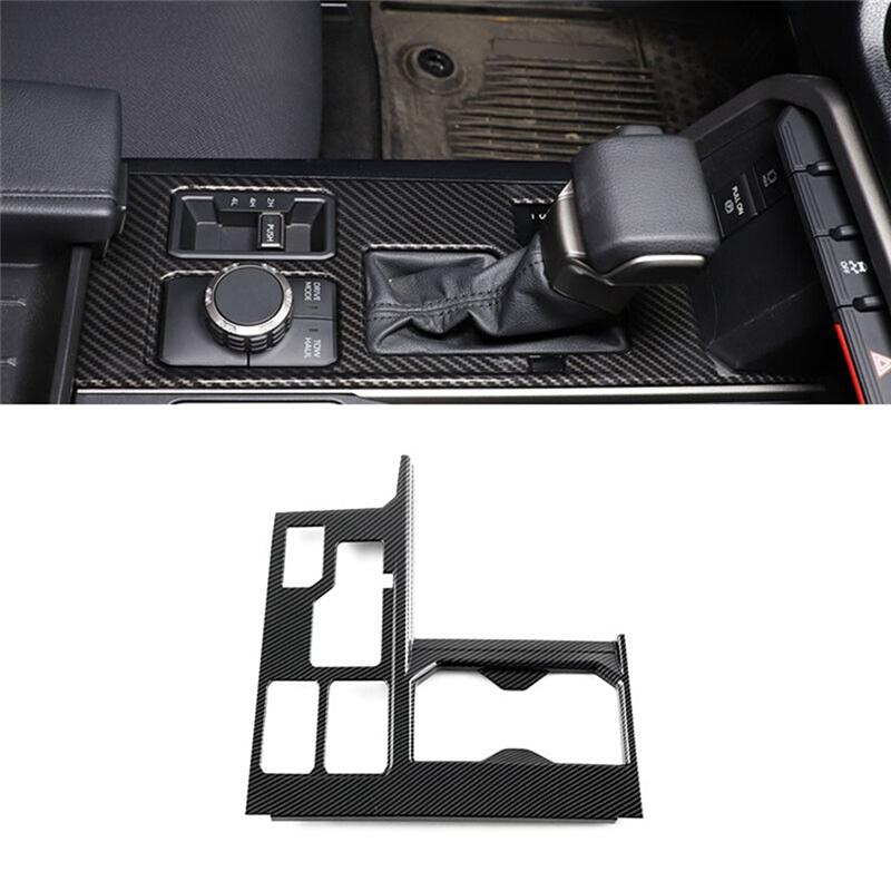 A87Q-Center Console Gear Shift Panel Cover Cup Holder Trim for Toyota Tundra - Accessories ,ABS Carbon Fiber