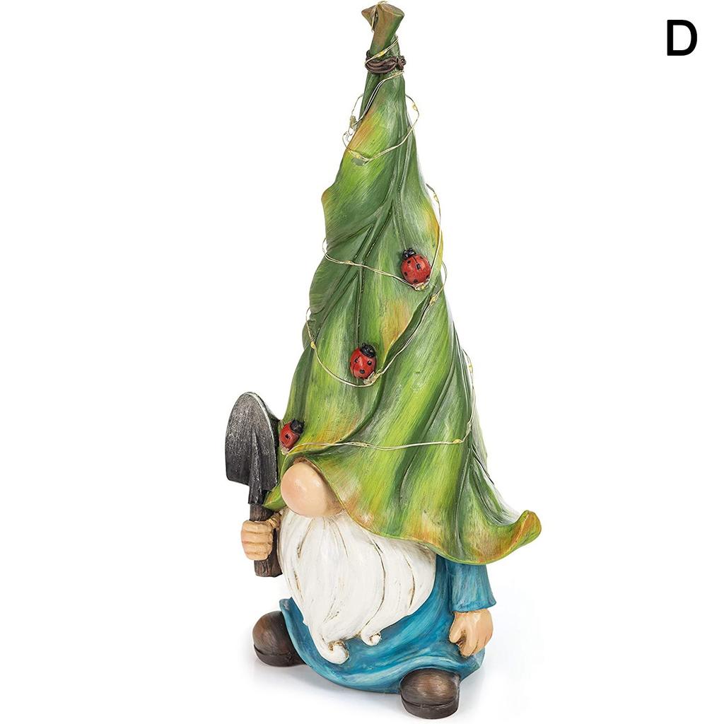 Новая смоланая милая статуя садового гнома, скульптуры, солнечные светодиодные фонари, украшение для наружного садового орнамента