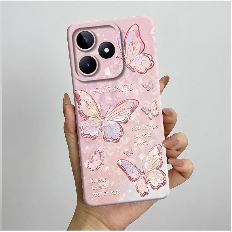 Чехол для Realme C51 C53 RMX3830 RMX3760 Красивый Цветок Полностью Задняя Крышка для RealmeC51 C53 C61 C63 C 51 S Мягкий Силикон Funda