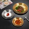 2/3Pcs Metal Round Plate Camping Dishes Stackable Food Serving Plate for Salad Fruit Dessert Snack Home Outdoor Dinner Plate