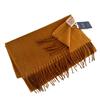 Autumn and Winter Thickened 100 Wool Double-sided Solid Color Matching Tassel Threading Scarf, Male and Female Couples, Students, Small Shawl