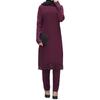 Spring Floral Abaya: Middle Eastern Muslim Women's Two-Piece Robe Suit