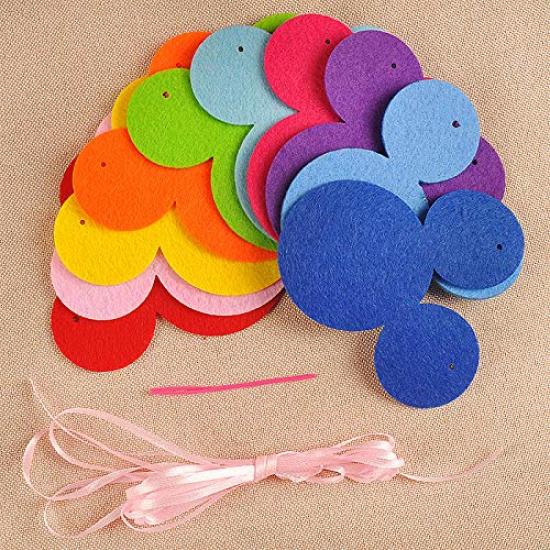 3-Row Colorful Mickey Mouse Garland Party Decorations, Disney Theme Garland for Birthday Party Decorations, Room Decorations, Baby Showers, and