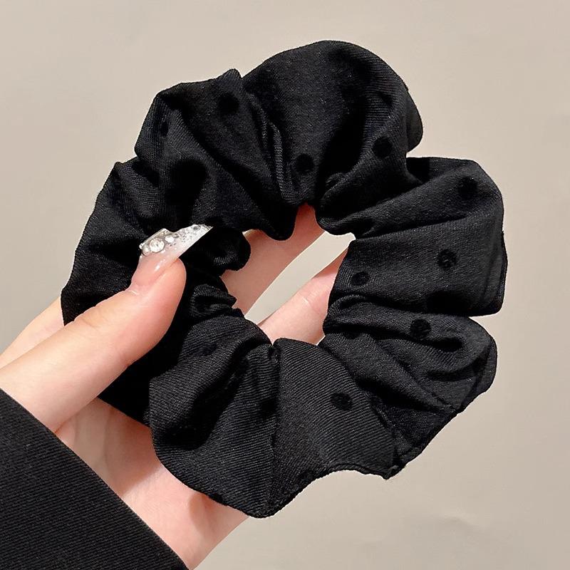 Резинка-бантик для волос All-Match серого цвета в горошек