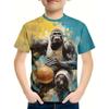 2024 Retro Giraffe 3d Print Casual Children's Clothing Top Tee Shirt Fashion T Shirt Animal Kids Boy Clothes Anime Short Sleeve