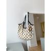 Street Cute Polka Dot Bag Versatile Large Capacity Commuter Tote Bag Casual Cotton Commuter Shoulder Bag