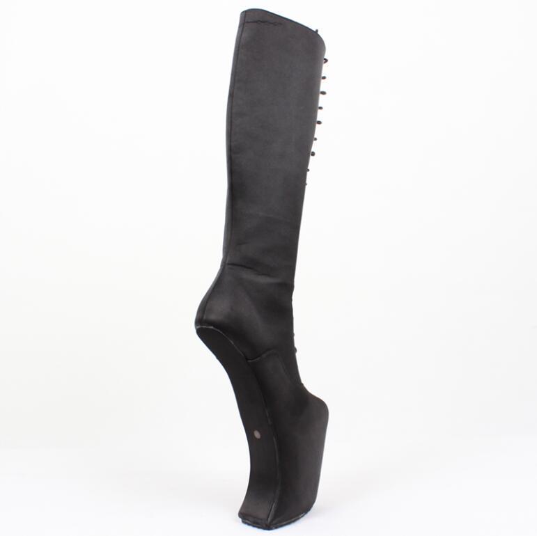 22CM Super High Heel Boots Horse Ponying Stallion Hoof Sole Platform Women Sexy Fetish Knee High Boots