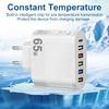 6 Ports 65W Fast Charger USB Type C Charger PD Charging Adapter for iPhone Samsung Xiaomi EU/US/UK Plug Cell Phone Quick Charger