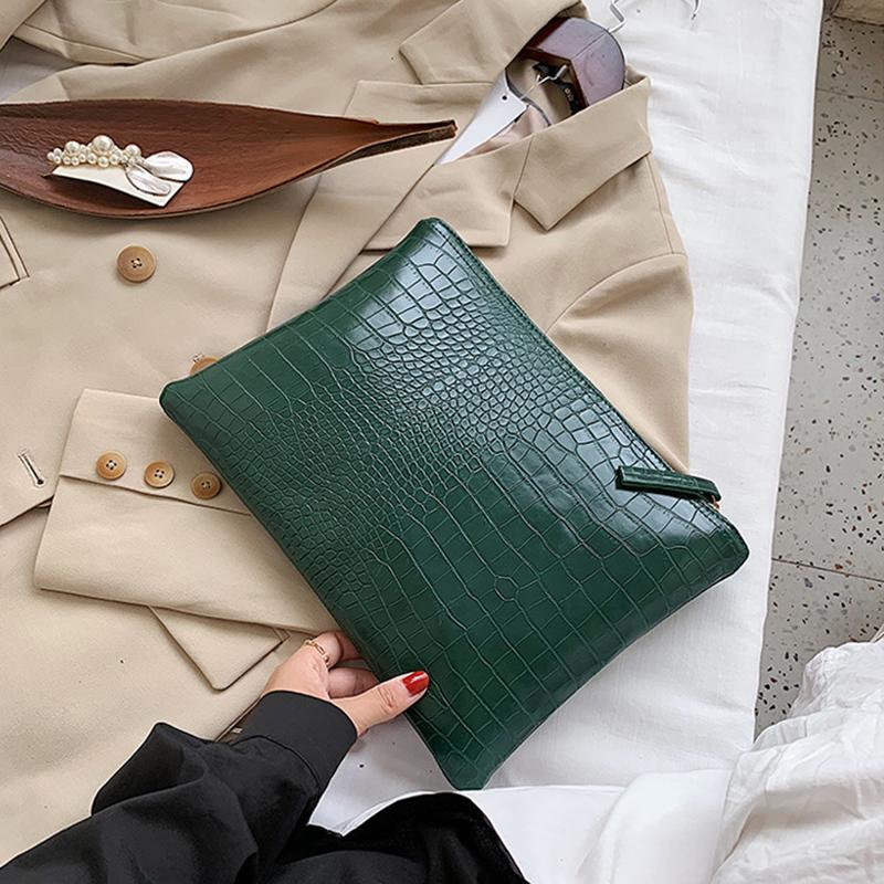 Yogodlns Crocodile Pattern Clutch PU Leather Handbag Fashion Envelope Bag Luxury Phone Coin Purse Party Dinner Bag Ladies Pouch