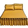 Luxury Lace Bed Skirt Thickened Bed Spread King Size 2/3 Pcs Cotton Queen Bedded Set Mattress Solid Color Plus Size Sheets