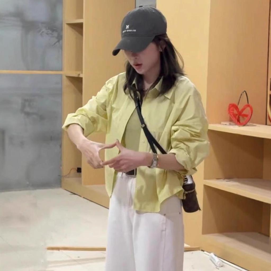 Рубашка с лацканами в корейском стиле для женщин - Весенняя мода 2025, Маленький повседневный, Свободный приталенный топ