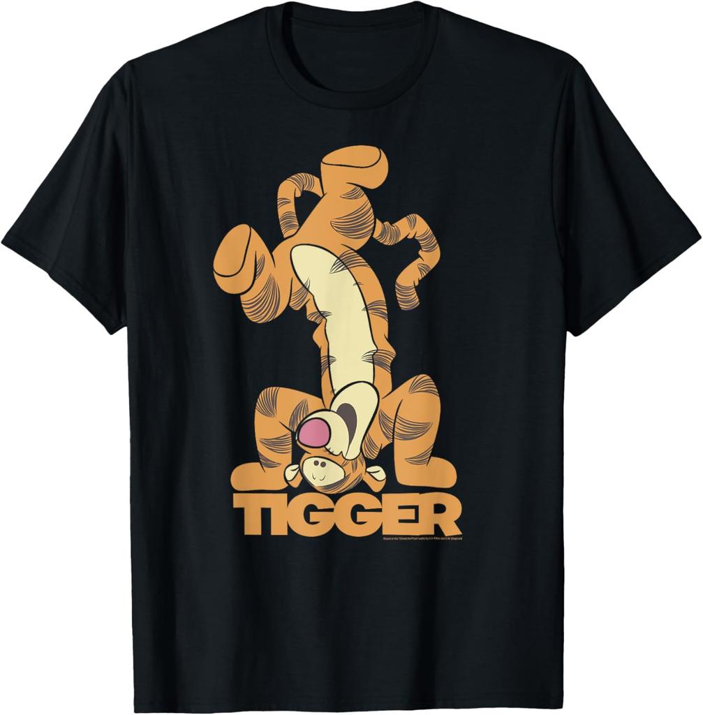 Hot Fashion Casual Unisex Winnie The Pooh Tigger Upside Down Portrait T-Shirt S-4XL Four Seasons