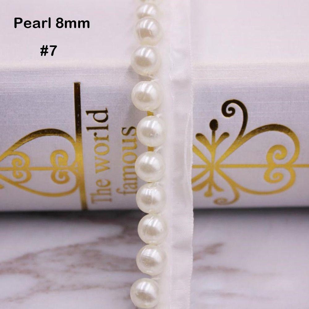 Ткань для одежды Отделка Кружевная отделка Ручная работа Жемчужная бисерная кружевная лента Жемчужная оплетка Кружевная лента