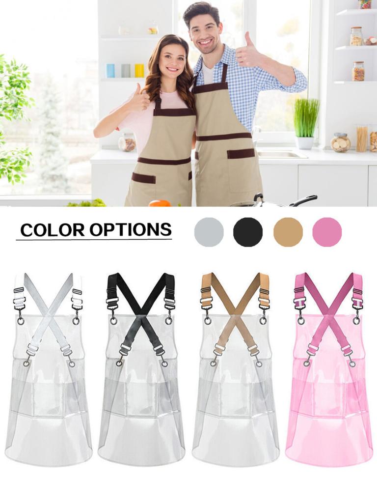 Прозрачный фартук для парикмахера, парикмахера, шеф-повара, водонепроницаемый маслостойкий фартук