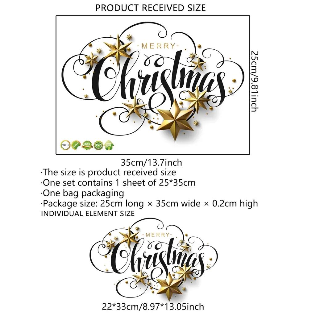 Веселые рождественские наклейки на двери, окна, настенные украшения, мультфильм Санта, снеговик, рождественская елка, сани с оленем, обои, праздничный декор комнаты