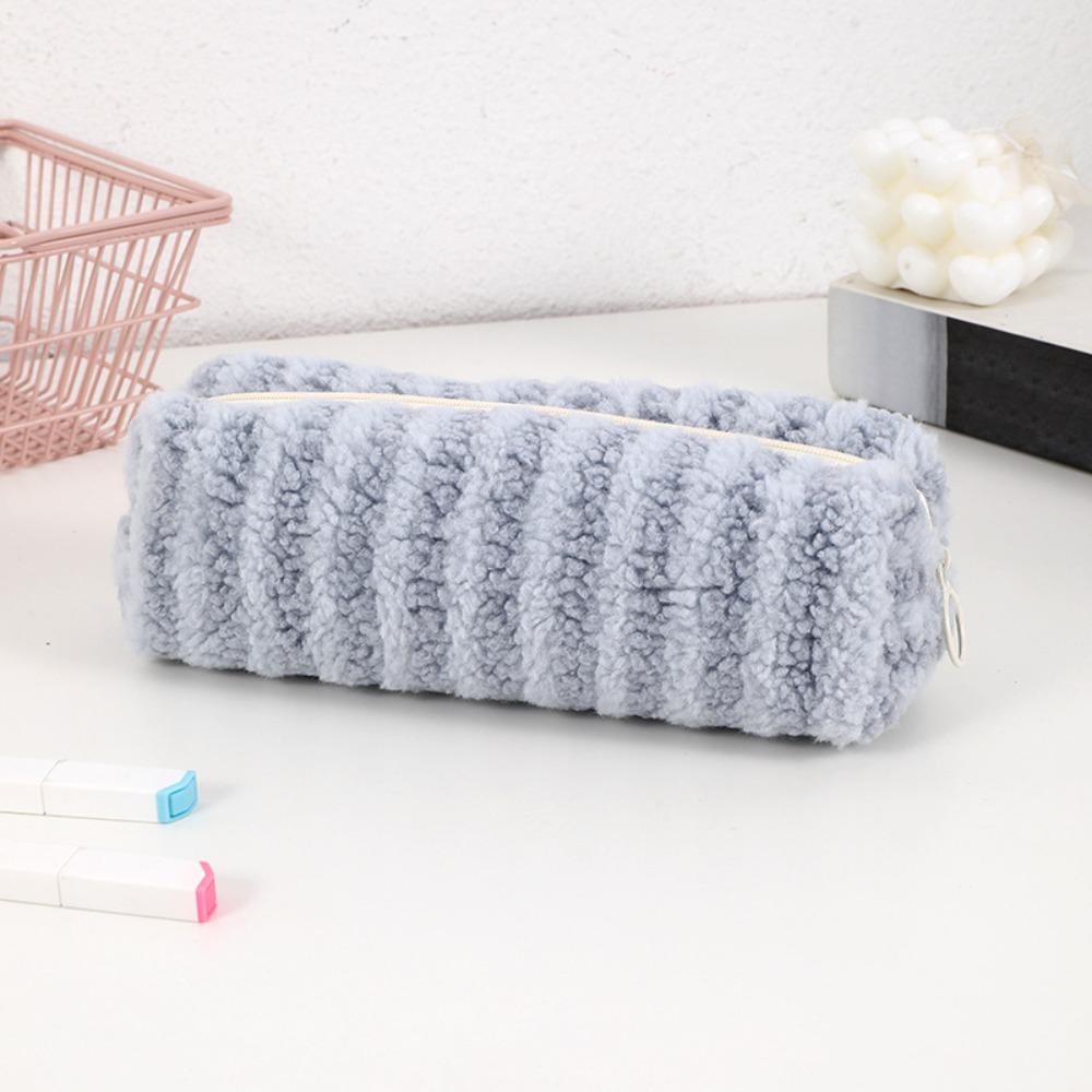 Plush Plush Pencil Case Large Capacity Stationery Organizer New Storage Bags