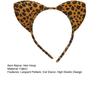 Обруч для волос с леопардовым узором, декор для ушей, повязка на голову для рождественской вечеринки, повязка на голову с изображением животных, тканевый головной убор
