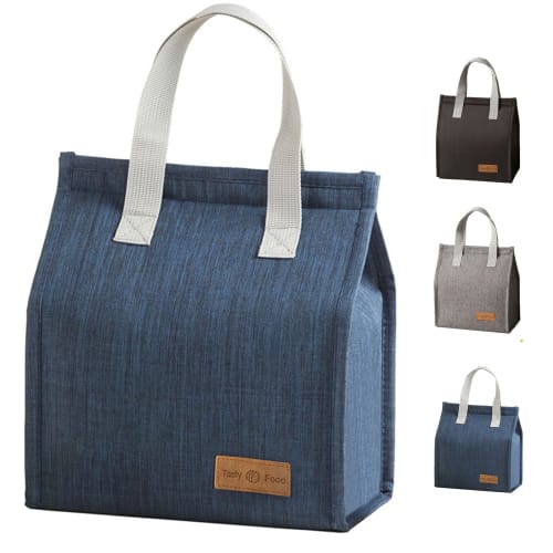 Large Capacity Insulated Lunch Bag, Thick Insulated Lunch Tote Bag, Perfect for Commuting, School, Picnics, Work, Office, and Travel, Unisex (Navy Blu