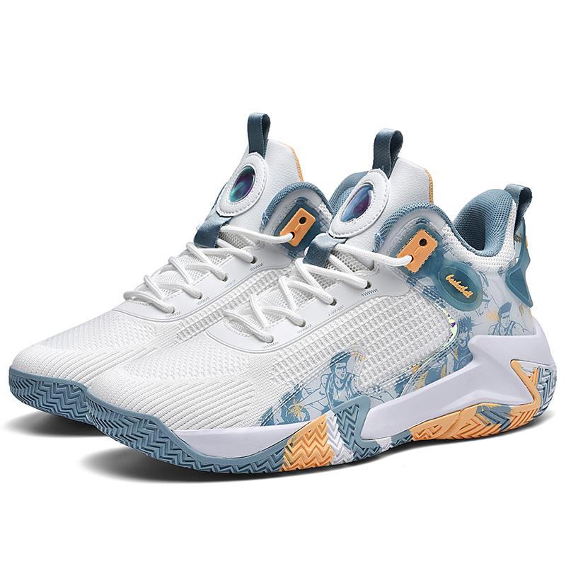 Высококачественные мужские баскетбольные кроссовки, нескользящие, практичные, модные, высокие, амортизирующие, тренировочные кроссовки, сетчатые баскетбольные ботинки