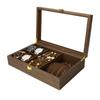 Calife Роскошный деревянный футляр для часов Коробка для хранения ювелирных изделий на 4 и для коллекции ювелирных изделий Коричневый Часы, Ожерелья, Кольца, Серьги, Футляр, Коробка,