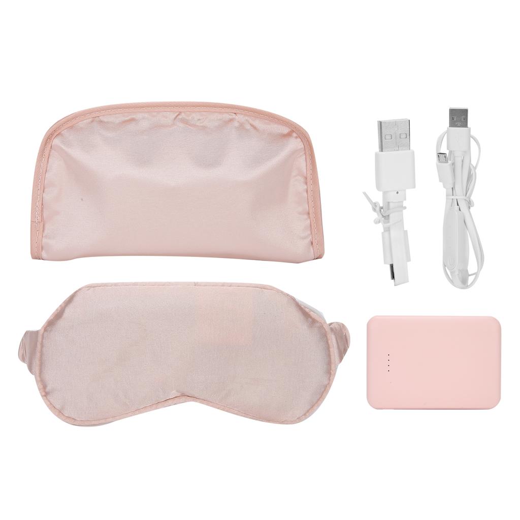 Heating Blindfold Fatigue Relief Hot Compress Therapy Dark Circle Removal Eye Patch (Pink)