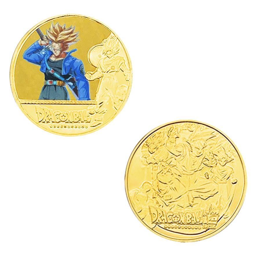 Anime Z Gold Plated Gold Coin Son Goku Vegeta Coins Kids Classic Anime Peripherals Collection Toy Souvenir