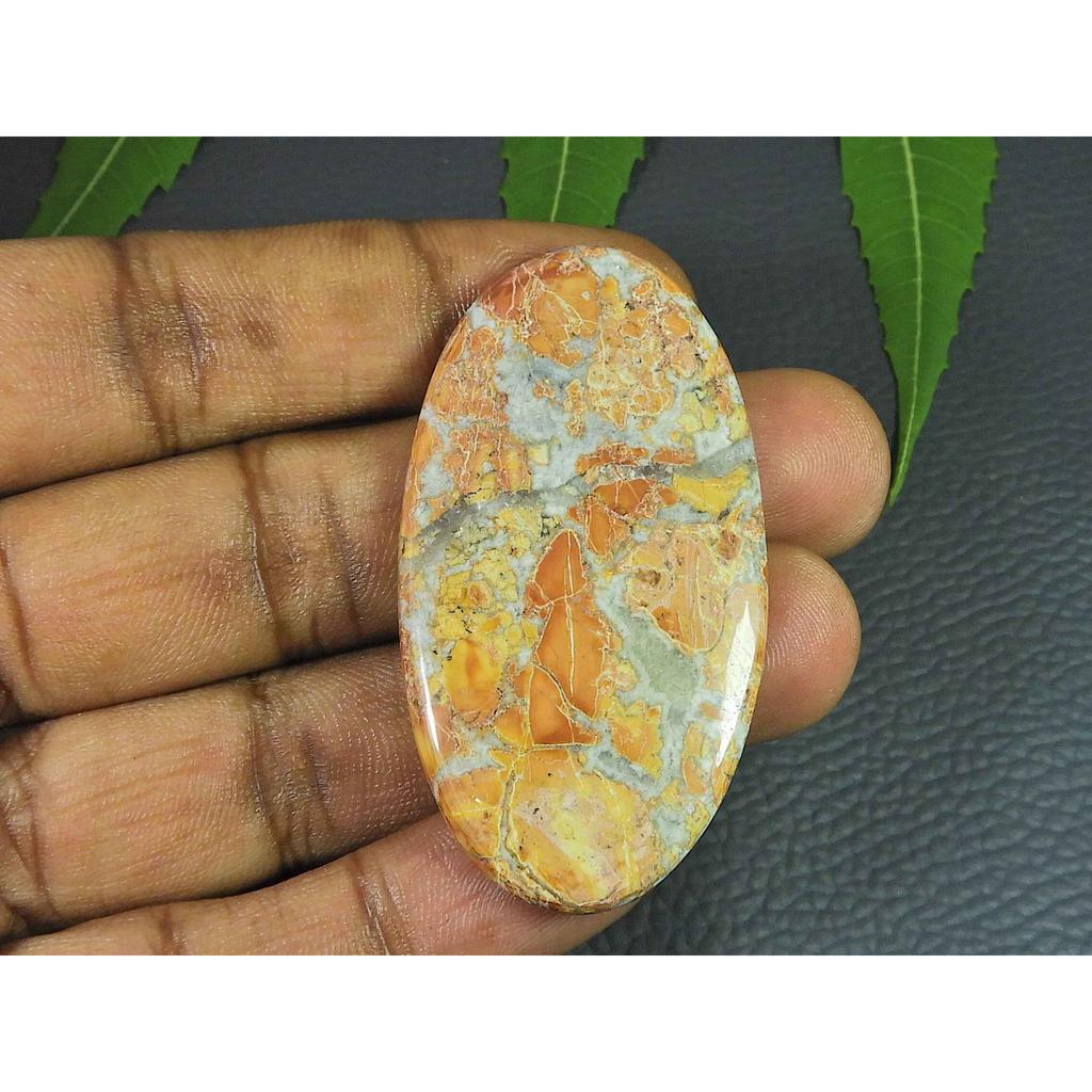Natural Maligano Jasper Oval Shape Cabochon Loose Gemstone 73Cts. 29X36X04MM SK-3487