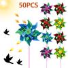 50 шт. пластиковые красочные вертушки детские игрушки вечерние вертушки DIY газонная ветряная мельница декоративные ветряные вертушки для сада и двора Декор подарки
