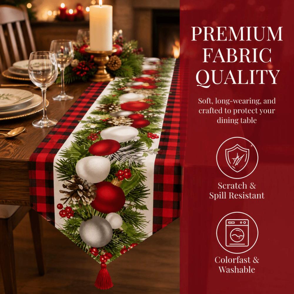 Elk Christmas Table Runner Santa Claus Merry Christmas Decorations Christmas Party
