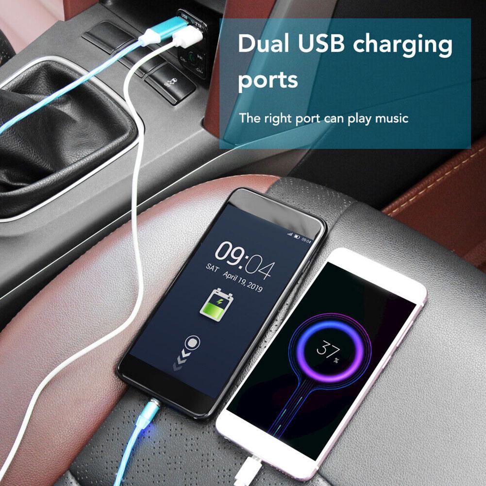 Dual USB Bluetooth 5.0 Adapter FM Transmitter Auto Radio MP3 Player For Car FM Transmitter TF Card LCD MP3 Player X7G2