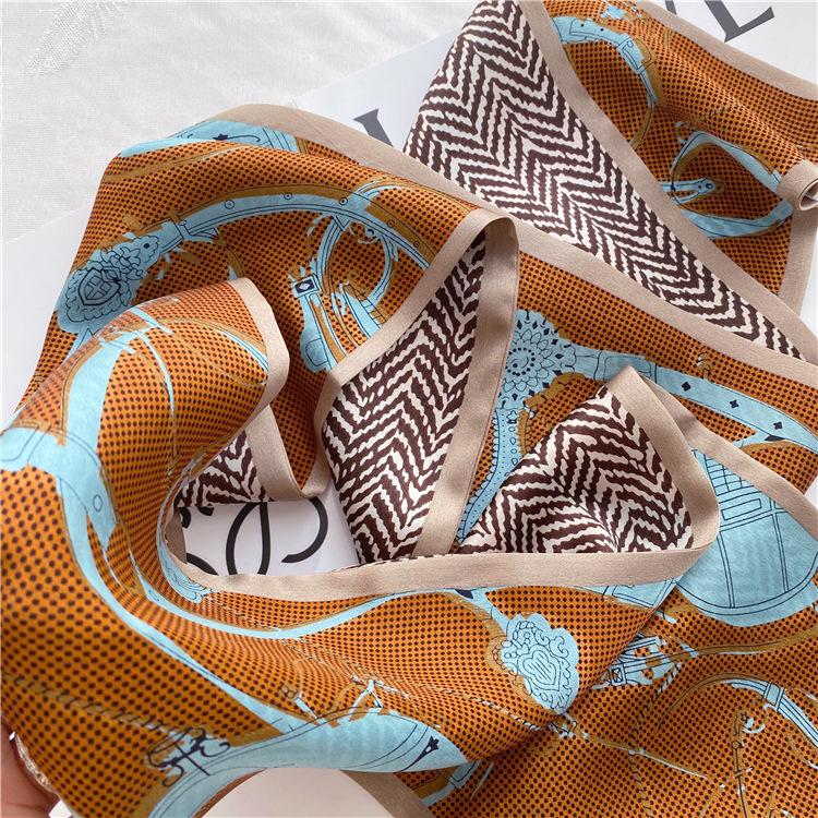 Double-Layer Silk Scarf Mulberry Silk Scarf Women'S Versatile Autumn Models Thin, Narrow And Long Multi-Functional Decorative Scarf Streamer Thin